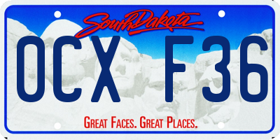 SD license plate 0CXF36