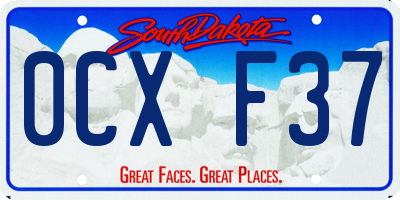 SD license plate 0CXF37