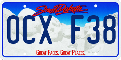 SD license plate 0CXF38