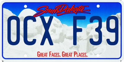 SD license plate 0CXF39