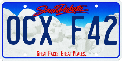 SD license plate 0CXF42