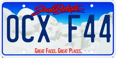 SD license plate 0CXF44