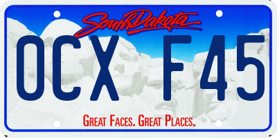 SD license plate 0CXF45