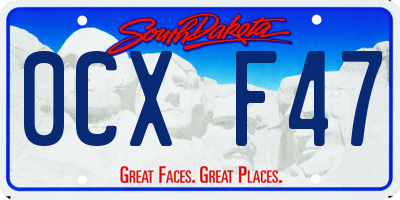 SD license plate 0CXF47