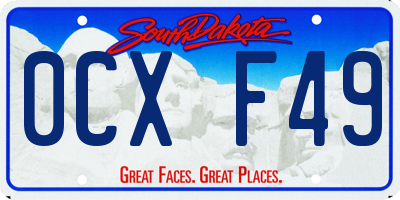 SD license plate 0CXF49