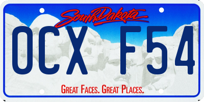 SD license plate 0CXF54