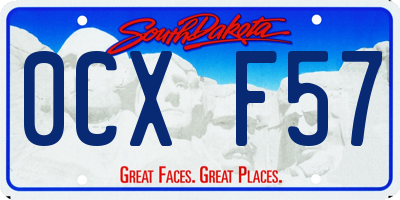 SD license plate 0CXF57