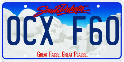 SD license plate 0CXF60