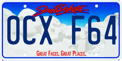 SD license plate 0CXF64
