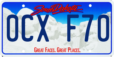 SD license plate 0CXF70