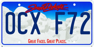 SD license plate 0CXF72
