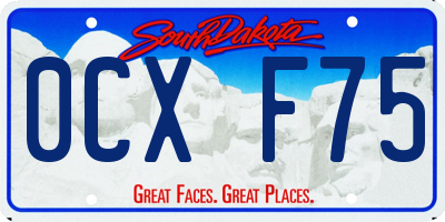 SD license plate 0CXF75