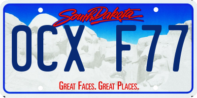 SD license plate 0CXF77