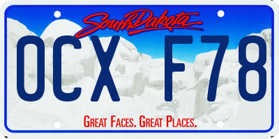 SD license plate 0CXF78