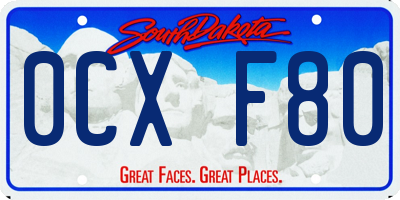 SD license plate 0CXF80