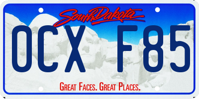 SD license plate 0CXF85