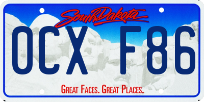 SD license plate 0CXF86