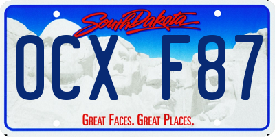 SD license plate 0CXF87
