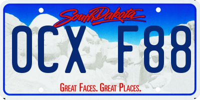 SD license plate 0CXF88