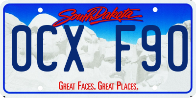 SD license plate 0CXF90