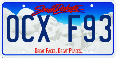 SD license plate 0CXF93