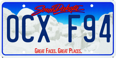 SD license plate 0CXF94
