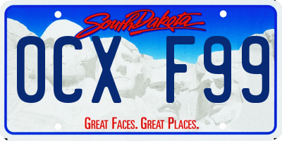 SD license plate 0CXF99