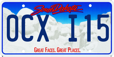 SD license plate 0CXI15