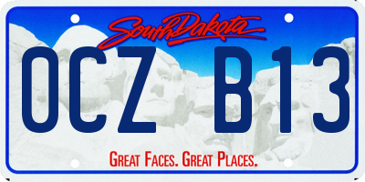 SD license plate 0CZB13