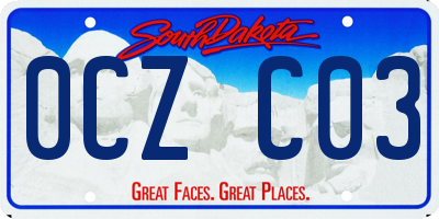 SD license plate 0CZC03
