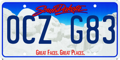 SD license plate 0CZG83