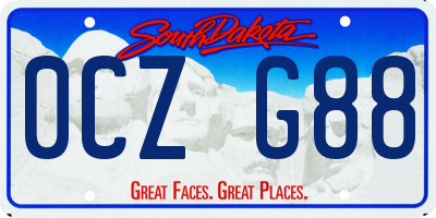 SD license plate 0CZG88