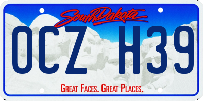 SD license plate 0CZH39