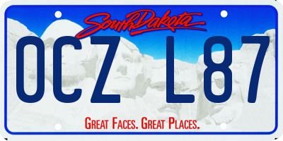 SD license plate 0CZL87