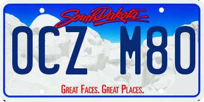 SD license plate 0CZM80