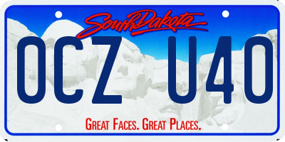 SD license plate 0CZU40