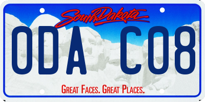 SD license plate 0DAC08