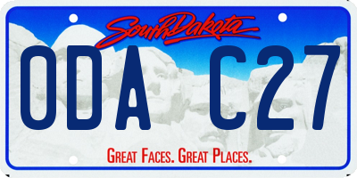 SD license plate 0DAC27