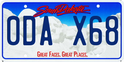 SD license plate 0DAX68