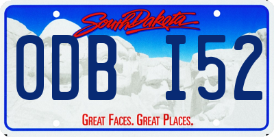SD license plate 0DBI52