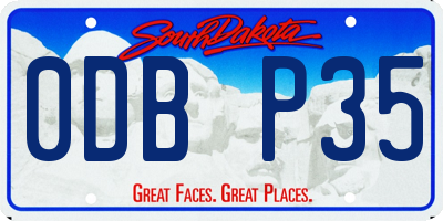 SD license plate 0DBP35