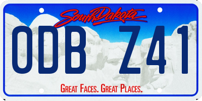 SD license plate 0DBZ41