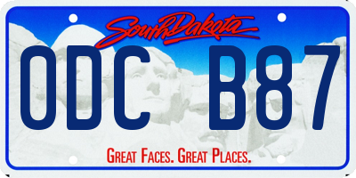 SD license plate 0DCB87