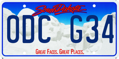 SD license plate 0DCG34