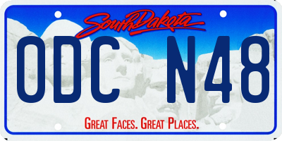 SD license plate 0DCN48