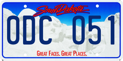 SD license plate 0DCO51