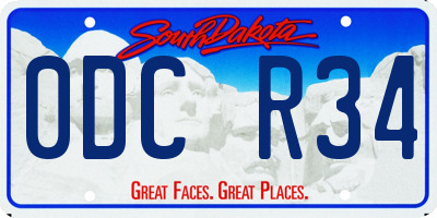 SD license plate 0DCR34