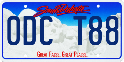 SD license plate 0DCT88