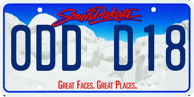 SD license plate 0DDD18