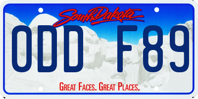 SD license plate 0DDF89